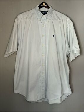 Ralph Lauren Light Blue Blake Short Sleeved Button Up - Size XL